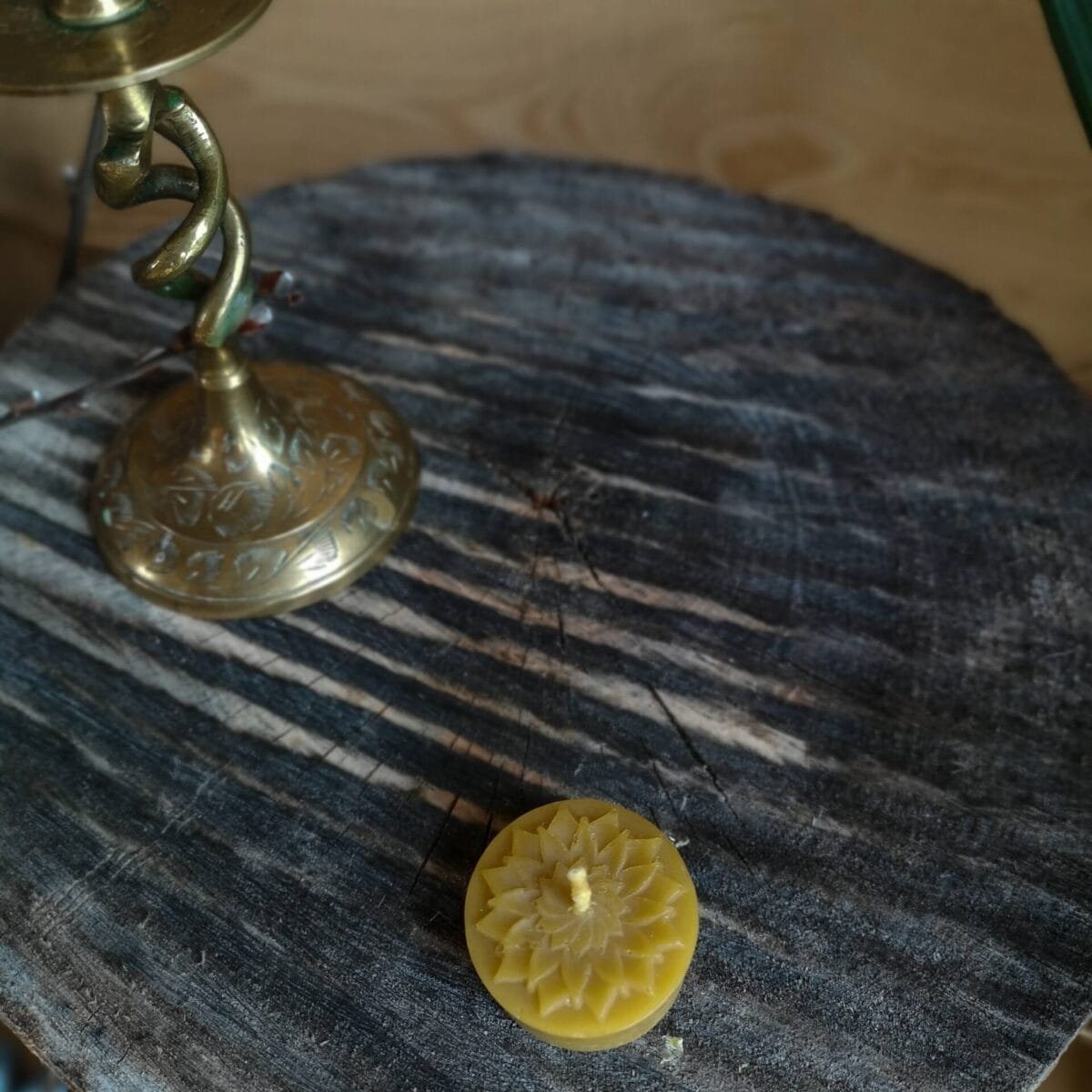 Gamtos filosofija Bičių vaško žvakė Arbatinė 1